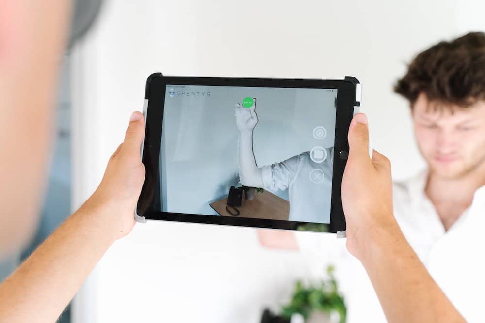 body scan with a tablet